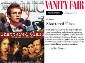 Shattered Glass - DVD Cover and Vanity Fair Header